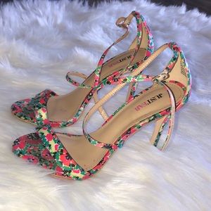 Floral print high heels